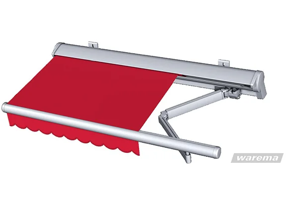 Hülsen-Markise H60 an Loggia in Wien, schlanke Aluminium-Hülse RolloMax