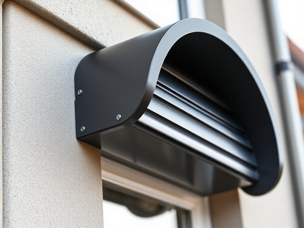 Runder Vorbaurollladen Rondo SKO in Anthrazit auf bestehender Fassade