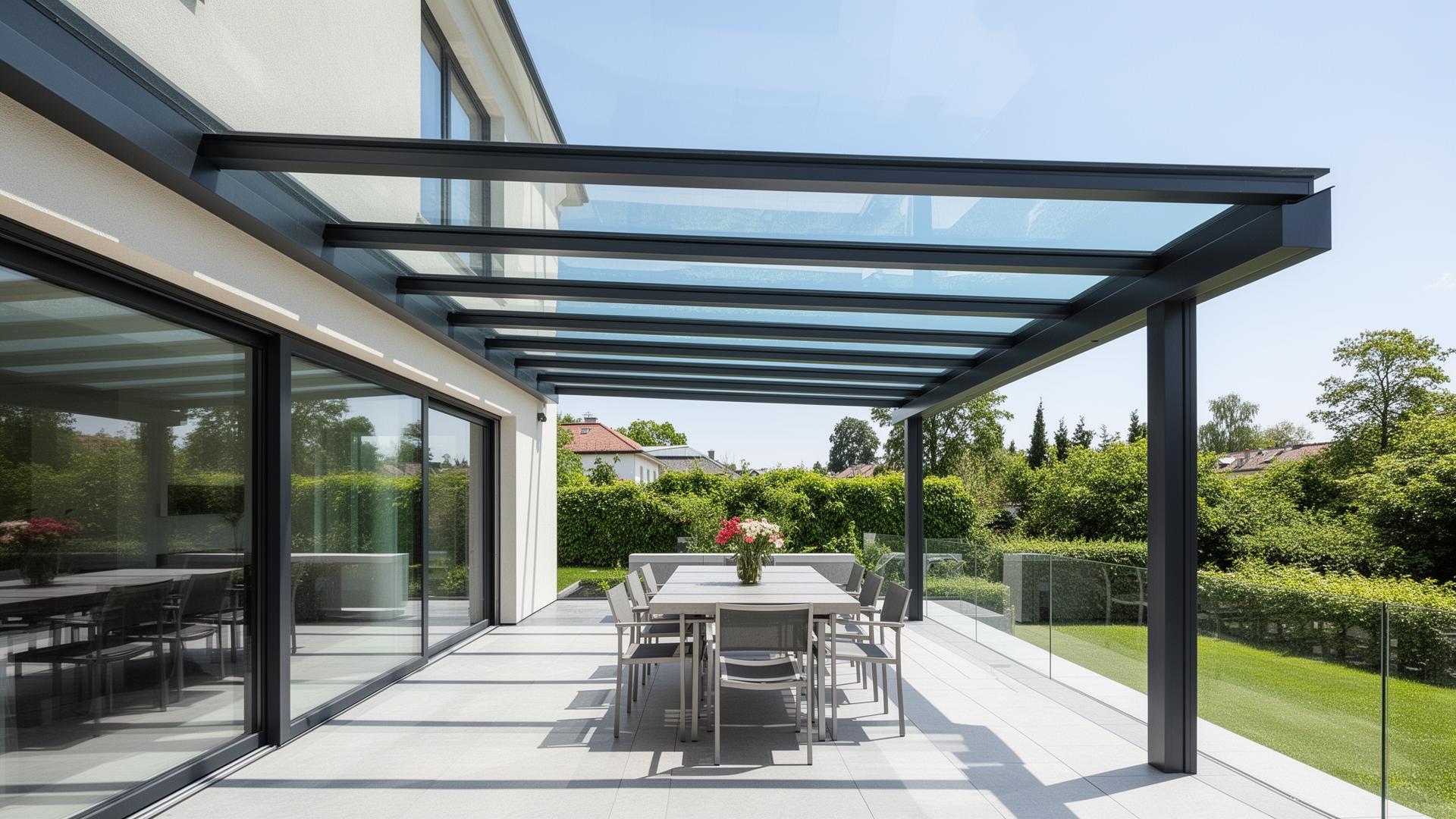 Großzügige Glasdach-Terrassenüberdachung in Wien