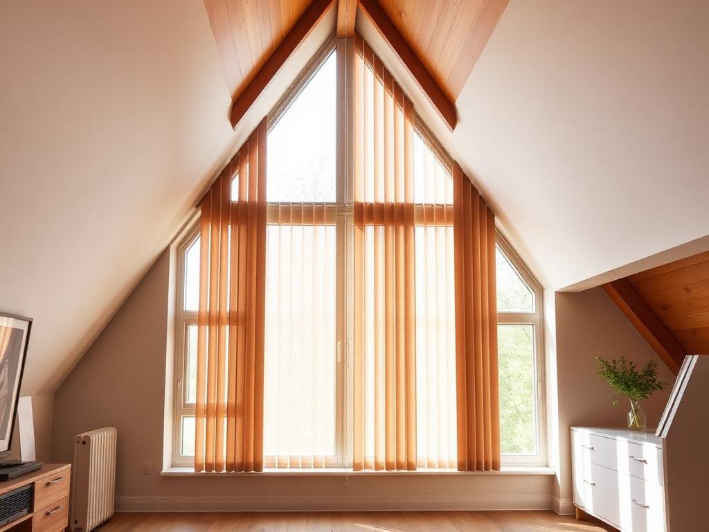 Vertikaljalousie für Giebelfenster in Wiener Dachgeschoss